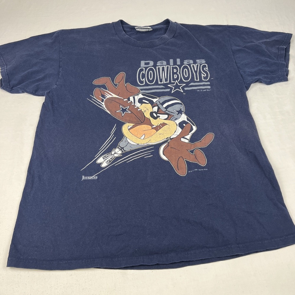 Vintage Total Cotton Lee Dallas Cowboys Looney Times Taz 1992 Shirt Mens L